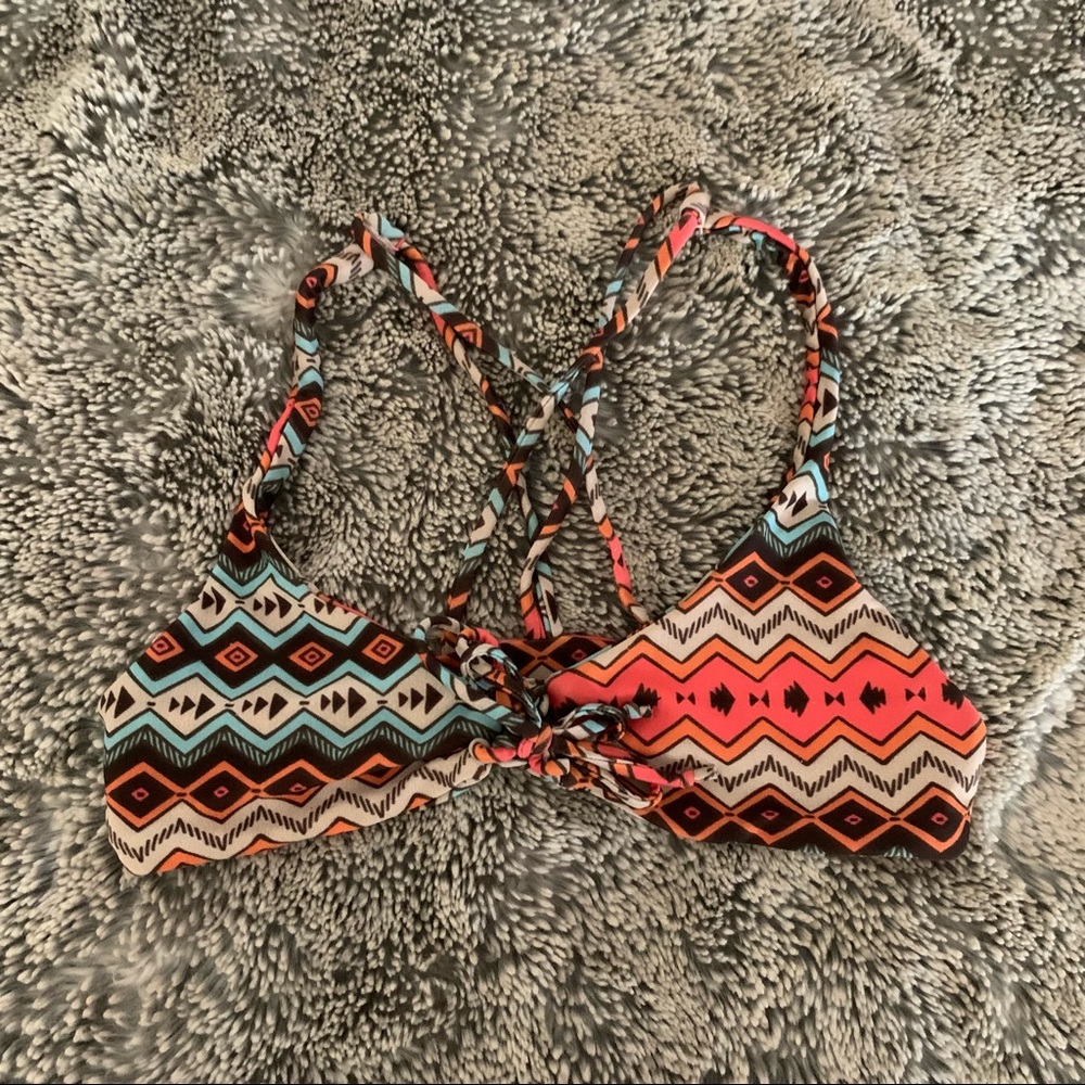 Tri color bikini top